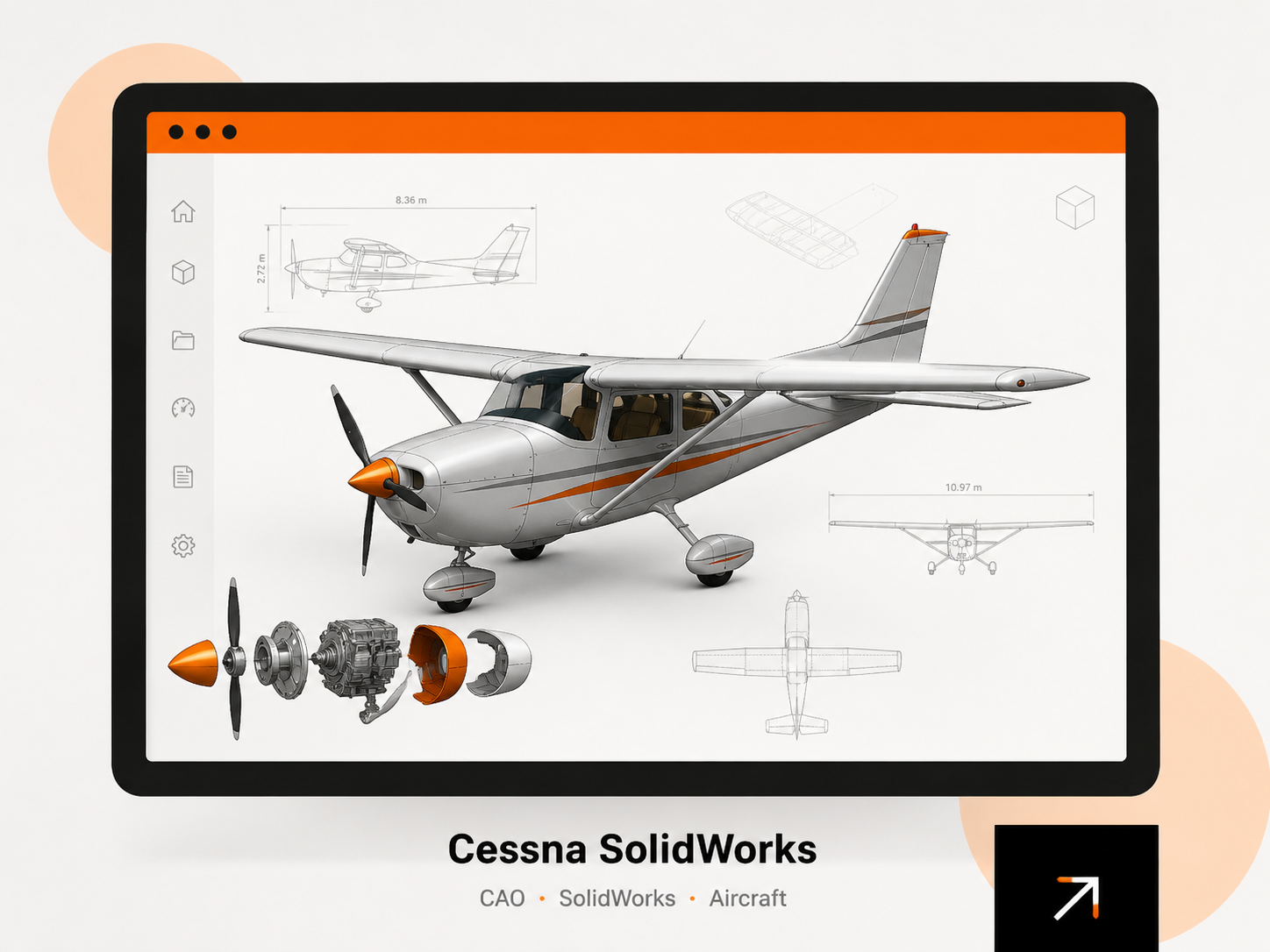 Cessna Aircraft SolidWorks Model